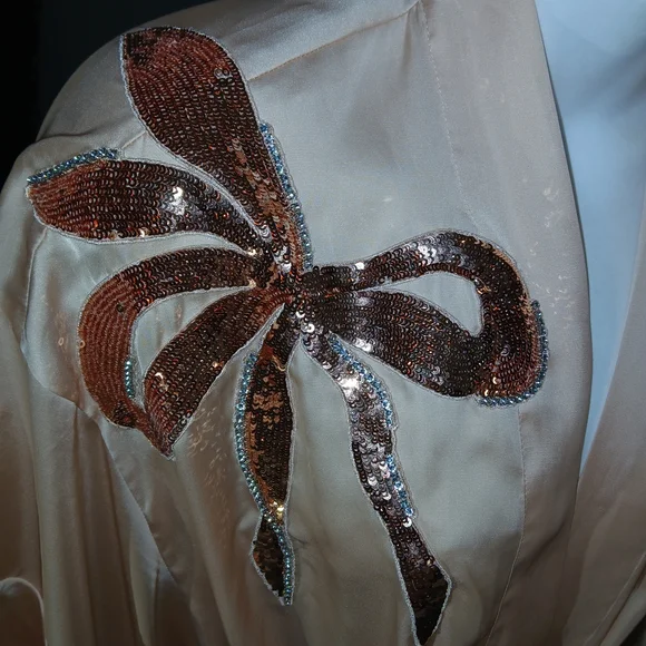 Victoria's Secret Georgette Satin Robe with Sequin Bow Gorgeous - Picture 3 of 16